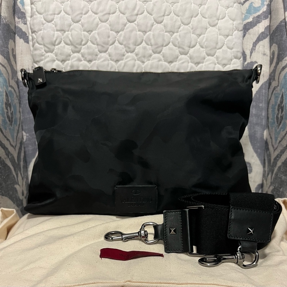 Valentino Garavani Camouflage Black Crossbody Bag